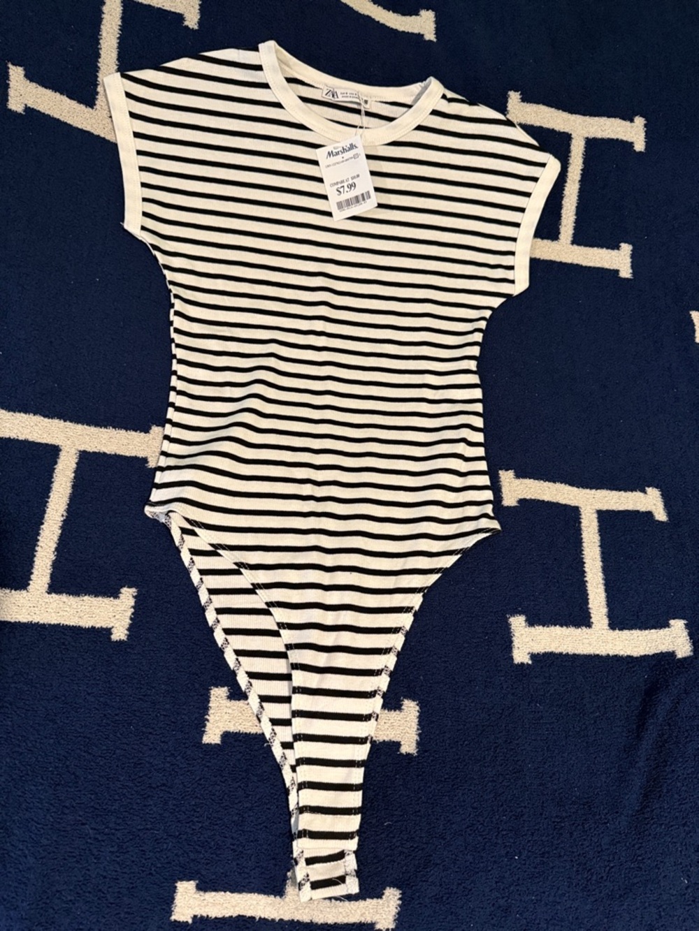 NWT ZARA Striped Black and White One-Piece Bodysuit